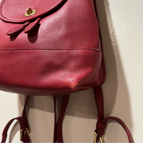 Vintage Coach Large Red Leather Daypack Backpack RARE - Picture 12 of 17